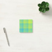 Blauw Geel Geruit Patchwork Patroon Post-it® Notes (Kantoor)