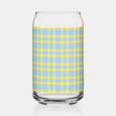Blauw Geel Geruit Patroon Blikvorm Glas (Rechts)