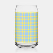 Blauw Geel Geruit Patroon Blikvorm Glas (Links)