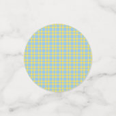 Blauw Geel Geruit Patroon Confetti (Kleine voorkant)