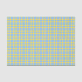 Blauw Geel Geruit Patroon Tissuepapier