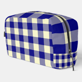 Blauw Geel Geruit Patroon Toilettas Toilettasje