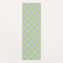Blauw Geel Geruit Patroon Yogamat