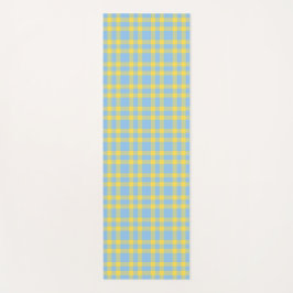 Blauw Geel Geruit Patroon Yogamat