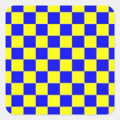 Blauw-geel ⛲🐬🌙geruite STICKERS (Voorkant)