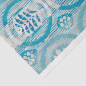  blauw geel gestreept bloemmotief tissuepapier (Detail)