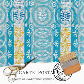  blauw geel gestreept bloemmotief tissuepapier