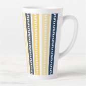 Blauw & Geel Gestreept Latte Mok (Rechts)