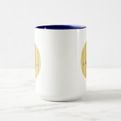 Blauw Geel Gestreepte Cirkel Aangepaste Familie Mo Mok (Midden)
