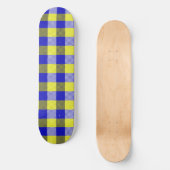 Blauw Geel Gingham Rut Motief Persoonlijk Skateboard (Voorkant)