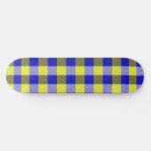 Blauw Geel Gingham Rut Motief Persoonlijk Skateboard (Horizontaal)