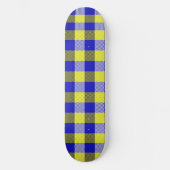 Blauw Geel Gingham Rut Motief  Persoonlijk Skateboard (Voorkant)