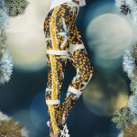 Blauw geel glanzende kerststerren leggings<br><div class="desc">Maak je klaar om dit vakantieseizoen een unieke en artistieke uitstraling te geven met onze Leggings. Deze leggings zijn versierd met mooi geel en donkerblauw geometrisch motief en zijn de perfecte aanvulling op uw feestelijke garderobe. Of je nu een verfijnde vakantie-uitstraling plant of kiest voor een casual ensemble, deze leggings...</div>