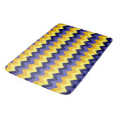 Blauw Geel Goud Chevrons Grote Badmat (Gekanteld)