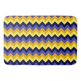 Blauw Geel Goud Chevrons Grote Badmat