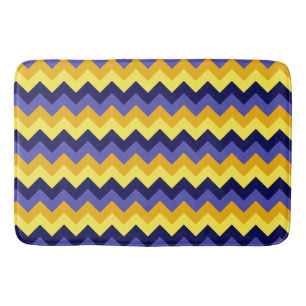 Blauw Geel Goud Chevrons Grote Badmat