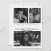 Blauw Geel Goud Elegant Boog Foto Afstuderen Aankondiging (Achterkant)