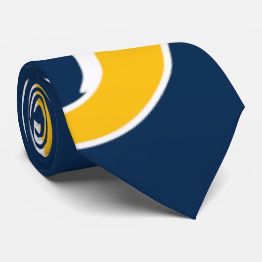 Blauw Geel-Goud en Wit Anvil Abstracte stropdas (Opgerold)