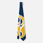 Blauw Geel-Goud en Wit Anvil Abstracte stropdas (Achterkant)