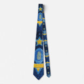 Blauw & Geel Goud Glitter Football Fan Sport Team Stropdas (Voorkant)