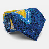 Blauw & Geel Goud Glitter Football Fan Sport Team Stropdas (Opgerold)