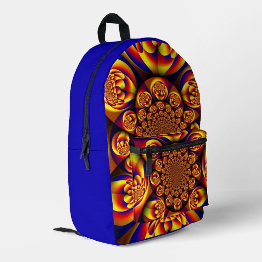 Blauw, Geel, Goud Mini Sferen Bedrukte Rugzak (Achterkant Hoek Links)