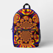 Blauw, Geel, Goud Mini Sferen Bedrukte Rugzak (Voorkant)