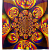 Blauw, Geel, Goud Mini Sferen Douchegordijn (Voorkant)