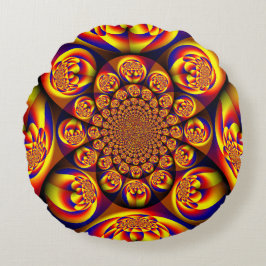 Blauw, Geel, Goud Mini Sferen Rond Kussen