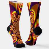 Blauw, Geel, Goud Mini Sferen Sokken (Gebogen)