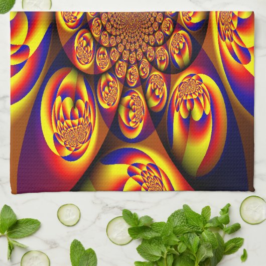 Blauw, Geel, Goud Mini Sferen Theedoek (Gevouwen)