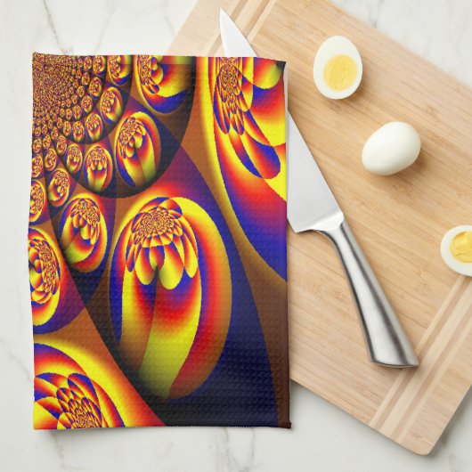 Blauw, Geel, Goud Mini Sferen Theedoek (Quarter Fold)