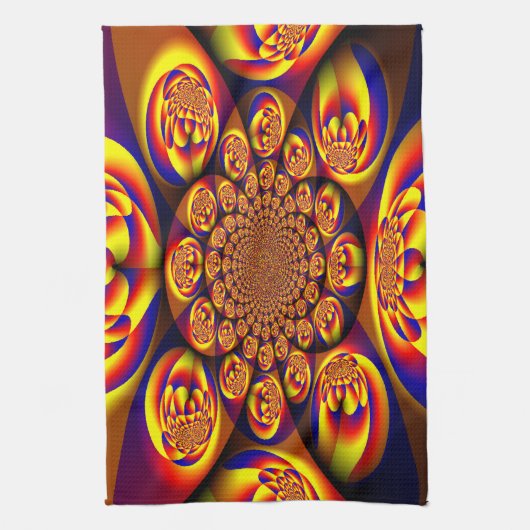 Blauw, Geel, Goud Mini Sferen Theedoek (Verticaal)