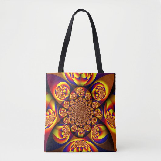 Blauw, Geel, Goud Mini Sferen Tote Bag (Voorkant)