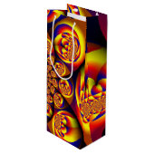 Blauw, Geel, Goud Mini Sferen Wijn Cadeautas (Voorkant Gekanteld)