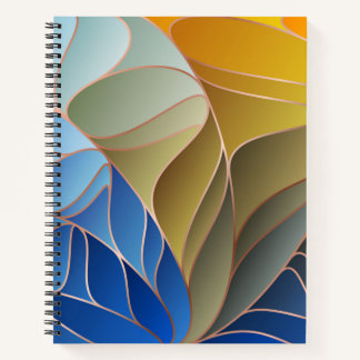 BLAUW GEEL GOUD PAARSE ART NOUVEAU NOTITIEBOEK