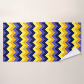 Blauw Geel Gouden Chevrons Badhanddoek (Badhanddoek)