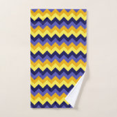 Blauw Geel Gouden Chevrons Badhanddoek Set Bad Handdoek (Handdoek)