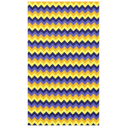 Blauw Geel Gouden Chevrons Groot Tafelkleed (Voorkant)