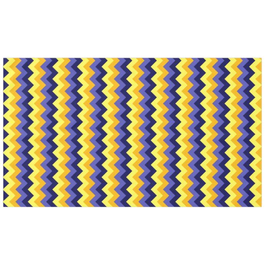 Blauw Geel Gouden Chevrons Groot Tafelkleed (Voorkant (Horizontaal))