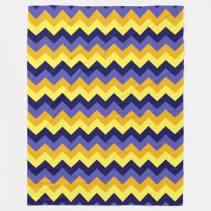 Blauw Geel Gouden Chevrons Grote Fleece Deken