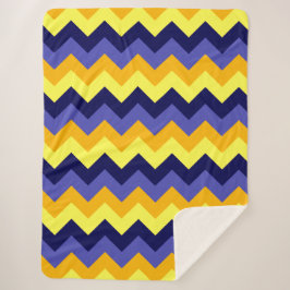 Blauw Geel Gouden Chevrons Grote Sherpa Deken