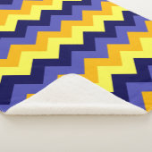 Blauw Geel Gouden Chevrons Grote Sherpa Deken (3/4)