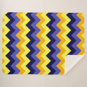 Blauw Geel Gouden Chevrons Grote Sherpa Deken (Voorkant (horizontaal))