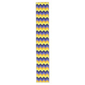 Blauw Geel Gouden Chevrons Grote Tafelloper (Voorkant)