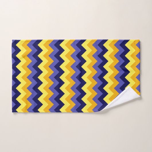 Blauw Geel Gouden Chevrons Handdoek (Handdoek)