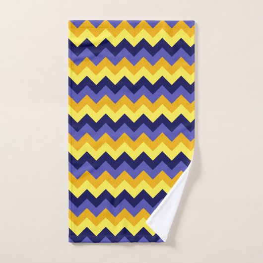 Blauw Geel Gouden Chevrons Handdoek (Handdoek)