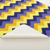 Blauw Geel Gouden Chevrons Kleine Sherpa Deken (3/4)