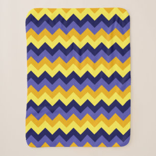 Blauw Geel Gouden Chevrons Kleine Sherpa Deken