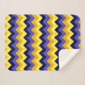 Blauw Geel Gouden Chevrons Kleine Sherpa Deken (Voorkant (horizontaal))